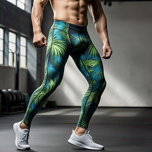 Bodybuilder Sublimation Leggings Hommes Jungle Graphic Print Compression Legging Workout Fitness Wear Sublimation Pantalon Hommes - Product Image 6