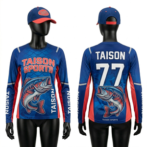 Camiseta de Pesca para Mujer, Premium, 160 GSM, Poliéster Transpirable, Diseño con Paneles Azul Turquesa, Sublimación Completa, Logotipo Personalizado, Protección UV - Product Image 3