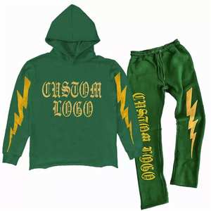 Custom Cropped Tracksuits Plus Size Men's Casual <b>Gym</b> Jogger Sweat suit Plain Fleece Winter <b>Hoodies</b> Tracksuits - Product Image 4