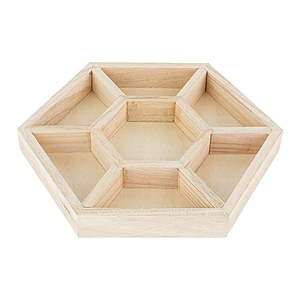 Handmade Design Hexagon Wooden <b>Tray</b> <b>Tray</b> With Handles Natural Natural Finishing Serving <b>Tray</b> Modern Decorative for Kitchen - Product Image 6