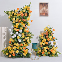 Nouveau thème tournesol jaune décoration de toile de fond de mariage proposition de fleur artificielle arrangement de fête d'anniversaire coureur de fleurs