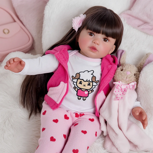 Babes ide 22 Zoll Realistic Soft Body Reborn Baby Girl Puppe Vinyl Lebensechte Kleinkind Reborn Puppen für Geschenk und Spielzeit - Product Image 3