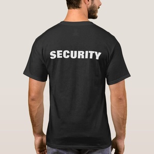 Uniforme de guardia de seguridad de algodón 100% con ajuste clásico Unisex para verano, ropa de trabajo, camiseta con logotipo impreso, sombreros negros informales, manga corta - Product Image 2