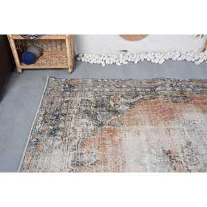 Tapis turc vintage 5,9x9,6 pieds, tapis bleu ombré - Product Image 5