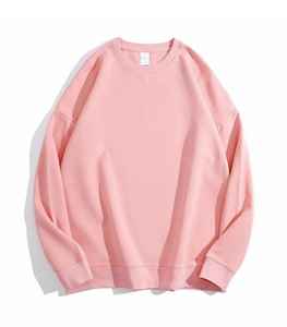 Sweat-shirt décontracté en coton et polyester à col rond Sweat-shirt d'hiver teint uni - Product Image 4