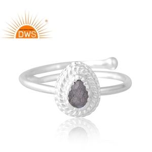 Latest Selling Silver Natural <b>Labradorite</b> Gemstone <b>Ring</b> Custom Jewelry Manufacture For Women Gift For Her - Product Image 3