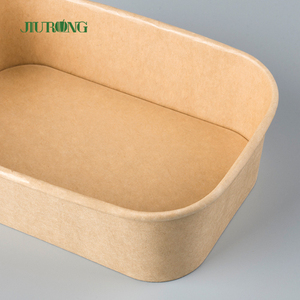 Bán buôn 1000ml Takeaway Kraft đáy phẳng vuông giấy salad Bát Hộp Ăn Trưa với nắp rõ ràng - Product Image 3