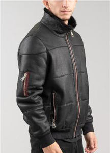Chaqueta Bomber de Invierno para Hombre, de Cuero Genuino de Alta Calidad, Impermeable, con Cuello Alto, Logotipo Frontal, de Secado Rápido y Transpirable - Product Image 4