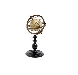 Globe en bois d'inspiration vintage avec pays sculptés à la main et charme du vieux monde parfait pour la décoration traditionnelle ou les collectionneurs - Product Image 5