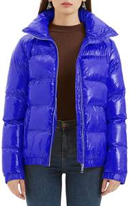 เสื้อแจ็คเก็ตบุนวมสำหรับผู้หญิง,เสื้อกันหนาวบุนวมนุ่มให้ความอบอุ่นในฤดูหนาวมีซิป - Product Image 5