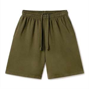 กางเกงขาสั้นสำหรับวิ่งของผู้ชายวินเทจเอวกลางแบบลำลองยางยืดถักโลโก้ออกแบบได้ตามต้องการฤดูร้อน - Product Image 1