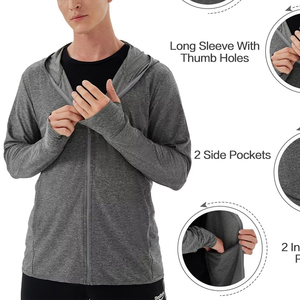 เสื้อฮู้ดมีซิปสำหรับผู้ชาย, เสื้อผ้าสวมใส่สบายย้อมสีล้วนดีไซน์ใหม่สำหรับฤดูหนาว - Product Image 3