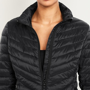 Chaqueta de Invierno para Mujer, Ligera, Cortavientos, con Cierre de Cremallera, Impermeable, Acolchada, de Lona, Tipo Bomber - Product Image 4