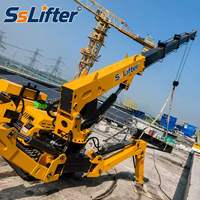 Grue araignée / Mini-grue hydraulique d'intérieur avec télécommande sans fil et flèche télescopique