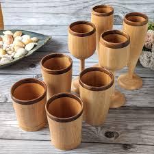Chope à bière en bois naturel de haute qualité, style américain, avec poignée, pour les fêtes, la maison, l'hôtel, jus, élégante, tendance, texture bois - Product Image 4