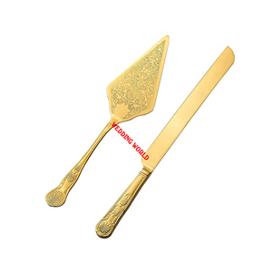 <b>Gold</b> Finished Metal Cake Server Premium Quality Handmade Cake Knife Classic Stylish Designer Metal <b>Cutlery</b> - Product Image 4