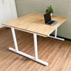 TIO HBTO008 2-Seater Modern Office <b>Desk</b> Solid Wood and Melamine Cluster Workspace Minimalist and Contemporary Design for <b>Work</b> - Product Image 5