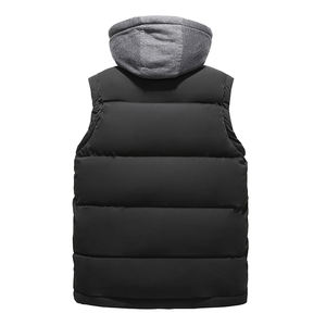 Personnalisé Hiver Bulle Puffer Gilet Fermeture Éclair Poche Logo Personnalisé Sans Manches Vestes Gilet Hommes à Capuche OEM Haute Qualité Homme Décontracté - Product Image 5
