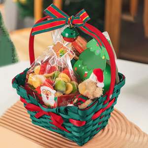 NUEVA LLEGADA Cesta de regalo de bambú de 2 colores, exquisita cesta tejida a mano para el hogar Decoraciones navideñas Regalo Huevos de Pascua - Product Image 2