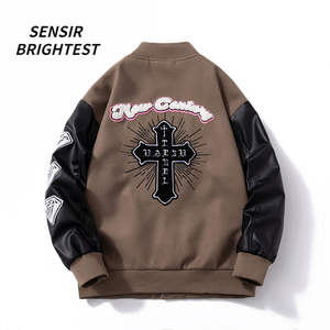 Veste d'hiver extérieure chaude en laine/polyester Letterman Veste à la mode coupe-vent décontractée de haute qualité sur mesure Vestes pour hommes - Product Image 2