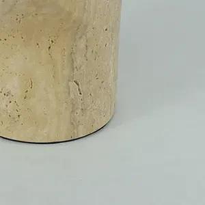 Vase Sculptural en Pierre de Travertin Moderne, Accent Unique Fait Main avec Texture Naturelle pour une Décoration Intérieure Minimaliste Élégante - Product Image 5