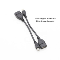 Kabel USB 2.0 OTG USB A Female ke Micro USB Male 14cm Kabel Adaptor Pendek untuk Tablet Android Flash Drive Keyboard Mouse MOQ Rendah