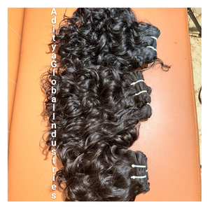 Vendeur d'extensions de cheveux humains bouclés naturels vierges Remy indiens bruts non transformés bon marché Essayez des échantillons - Product Image 1