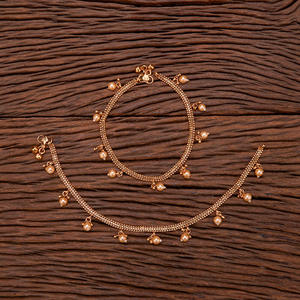 Ghungru Payal antiguo chapado en oro artificial con joyería de moda de aspecto clásico en la India - Product Image 1