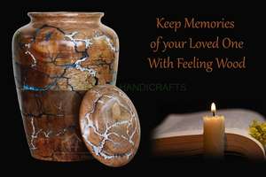 Urnas de cremación para adultos de madera para quemar fractal, urna funeraria con tapa roscada para cenizas humanas o contenedor de cenizas de mascotas - Product Image 2