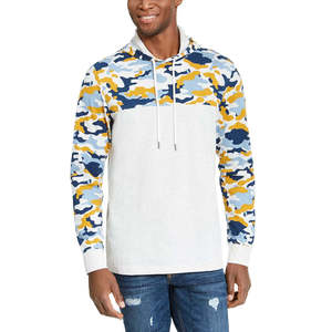 Felpa con Cappuccio American Rag da Uomo, Motivo Mimetico, Beige Kaki, Stampa a Sublimazione, Tessuto French Terry, con Zip, Etichetta Personalizzata, Taglia XXS - Product Image 1