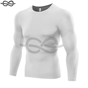 Chemises de compression à manches longues pour hommes couche de base entraînement à séchage rapide t-shirts sport course à pied respirant évacuation de l'humidité - Product Image 1