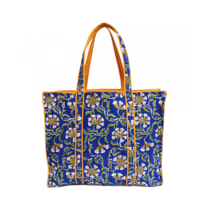 Sac fourre-tout en toile de fabrication indienne, dernier cri, élégant, imprimé à la main, en coton doux, rembourré, matelassé, pour la vente en gros - Product Image 5
