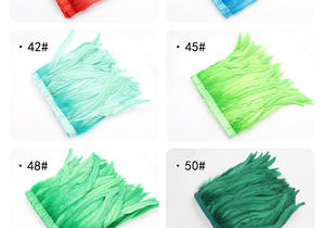 20-25CM une variété <span class=keywords><strong>de</strong></span> couleurs dépouillé queue <span class=keywords><strong>de</strong></span> <span class=keywords><strong>coq</strong></span> plumes <span class=keywords><strong>cheveux</strong></span> tissu bord Performance costume - Product Image 5