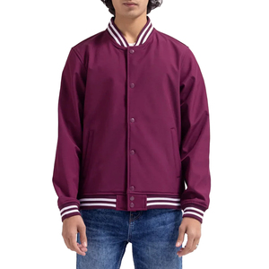 Chaqueta Varsity Básica Personalizada para Hombre, Ropa de Invierno, Cuello Alto, Lona de Alta Calidad, Ecológica, Transpirable, Moderna y a la Moda - Product Image 1