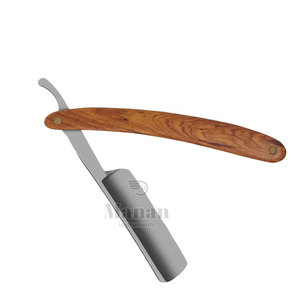 Navaja de Barbero de Alta Calidad para Hombres, para Corte de Cabello y Recorte de Barba, Navaja Recta de Acero Inoxidable con Mango de Madera - Product Image 4