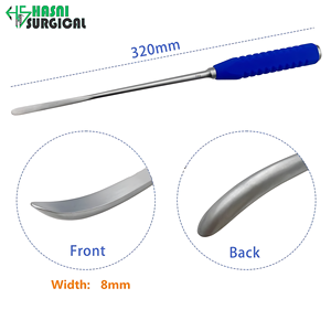 Separador de Perióstico de Cabeza Roma de 8 mm con Mango de Silicona y Estuche Protector, Instrumento Manual - Product Image 1