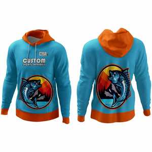 Camisetas de Pesca de Secado Rápido con Estampado Digital por Sublimación para Hombre, Camisetas de Pesca de Poliéster con Capucha y Estampado DTF Personalizado de Alta Calidad - Product Image 1