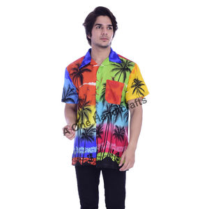 Camiseta Hawaiana de poliéster para hombres, camisa de manga corta de playa, precio al por mayor - Product Image 1