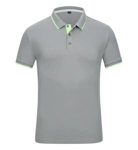 Chemises décontractées pour hommes en coton 100% tricoté uni 220g à manches courtes, brodées, séchage rapide, avec patte de boutonnage et col rabattable, personnalisables - Product Image 2