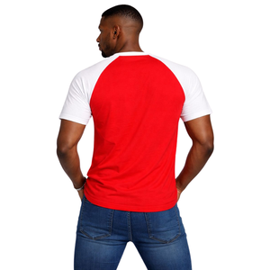 T-Shirt Premium in Cotone con Maniche Raglan e Ricamo in Ciniglia Rossa 'Kappa Alpha Psi' in Stile Old English, Fraternità Greca Nupe 1911 - Product Image 2
