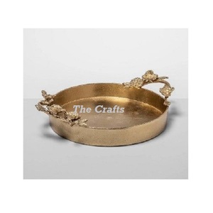 Bestest Design Copper Serving Tray For Hotel Accessories Highest Quality Decorative Serving Food Tray In India - Product Image 4