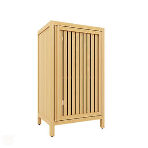 Gabinete de almacenamiento de tocador de baño de bambú moderno con puertas para el hogar, hotel, escuela, dormitorio y organización de sala de estar - Product Image 3