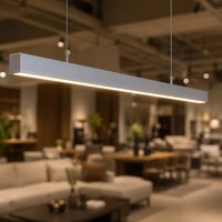 Éclairage linéaire LED en bois pour showroom de meubles, 900 mm, suspendu, à intensité variable