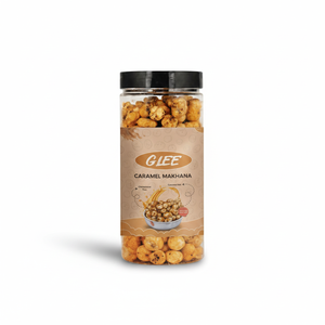 Makhana Fox Nuts Premium Bajas en Grasa y Sin Gluten, Caramelizadas, en Frasco de 80g, Bocadillo Dulce Tostado - Product Image 1