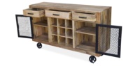 Buffet moderne industriel et rustique en bois de manguier massif Buffet de luxe pour le salon et la cuisine avec finition naturelle