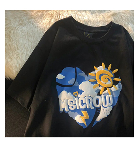 Camiseta de algodón Oem, camiseta de gran tamaño de peso pesado, camiseta personalizada con estampado de espuma 3D para hombre, camiseta con logotipo serigrafiado para hombre - Product Image 5