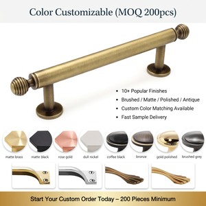 Poignée de tiroir en laiton massif côtelé style Art Déco Koppalive, bouton de meuble de luxe, poignée de porte de placard de cuisine 128 mm, doré - Product Image 4