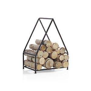 Soporte de troncos plateado SS para jardín interior y exterior y accesorios para el hogar artículo hecho a mano de madera y metal cus - Product Image 2