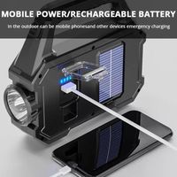 Lampe torche solaire LED COB super lumineuse 3 en 1, lampe de poche d'urgence rechargeable, lampe torche solaire multifonctionnelle
