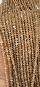 Natural Pink Peach Moonstone Faceted Rondelle Beads Approx. 4mm Size 14 Inches Strand Quartz Rings <b>Cushion</b> Cut Loose Gemstones - Product Image 4